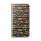 Book Stack Floral Flip iPhone and Samsung Phone Case — Vintage Library Wallet Cover.
