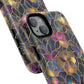 Chromatic Bloom Tough iPhone Magnetic Case, Tough iPhone Cover, Floral iPhone Accessory, Birthday Gift, Elegant Tech Decor, MagSafe Stained Glass Pattern.