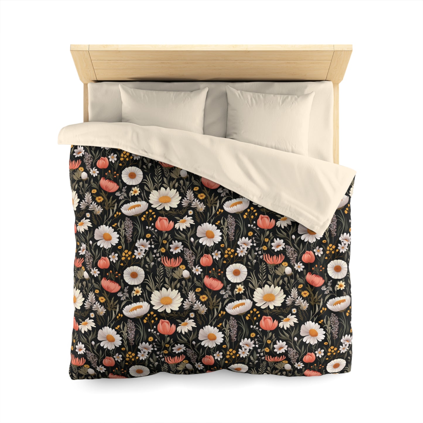 Blossom Elegance: Noir Garden Comfort Duvet Cover''