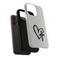 Tough Magnetic Phone Case with Heart & Cross Design, Durable Phone Cover, Unique Gift for Her, Stylish Accessory, Everyday Use