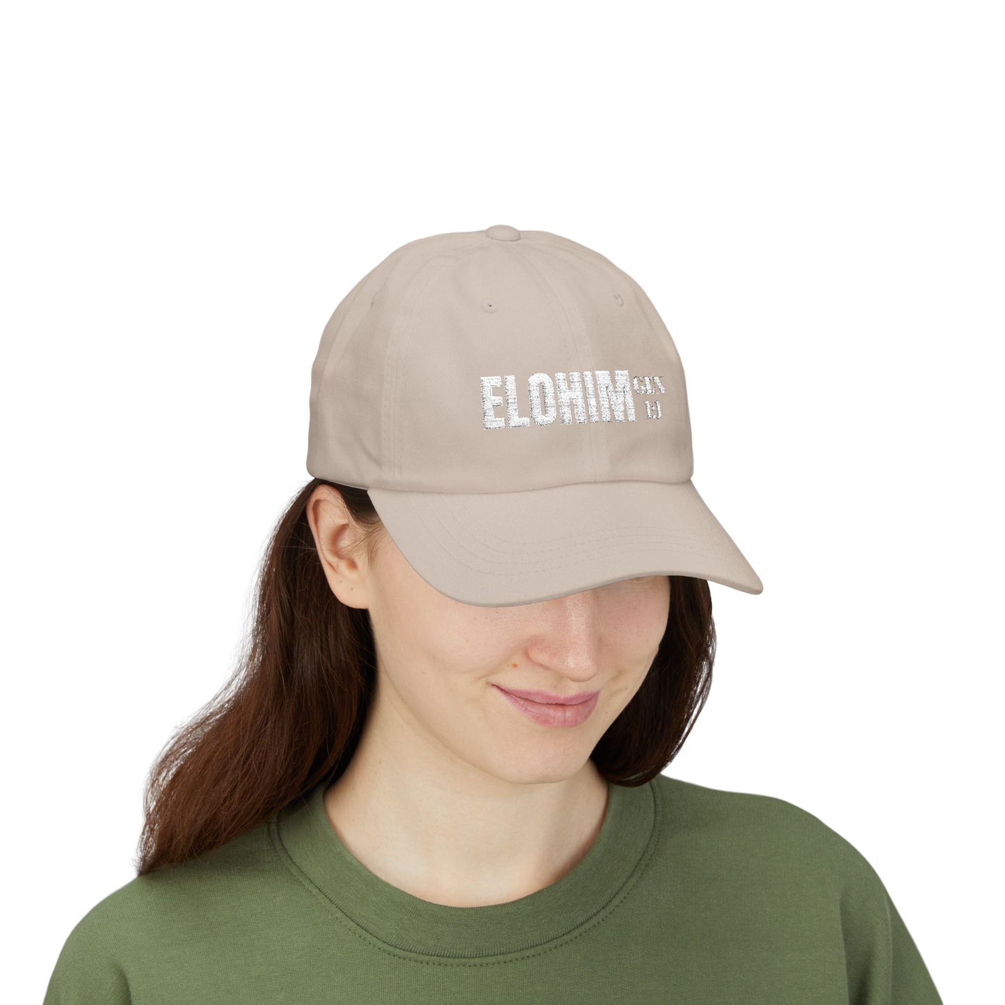 Classic Embroidery Dad Cap with 'ELOHIM, GENESIS 1:1' - Faith-Based Hat, Casual Wear, Gift for Dad, Christian Accessory, Summer Fashion