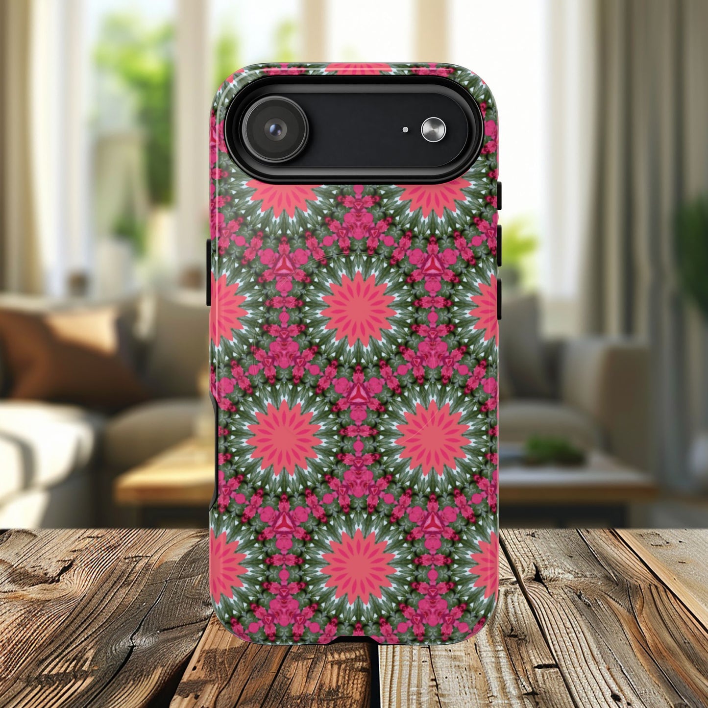 Floral KaleidoBloom iPhone Case, Tough Magnetic Cases, Floral iPhone Cover, Stylish Tech Accessory, Durable Design, Vibrant Gift Idea