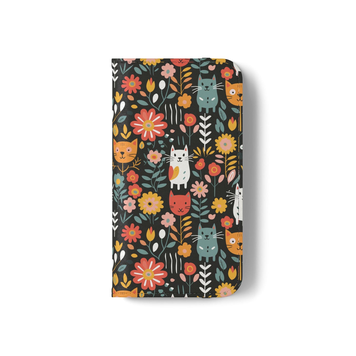 Whimsical Feline Garden iPhone and Samsung Flip Cases