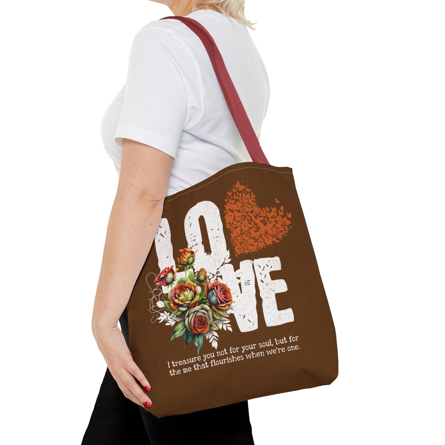 LOVE Always Brown Tote Bag.