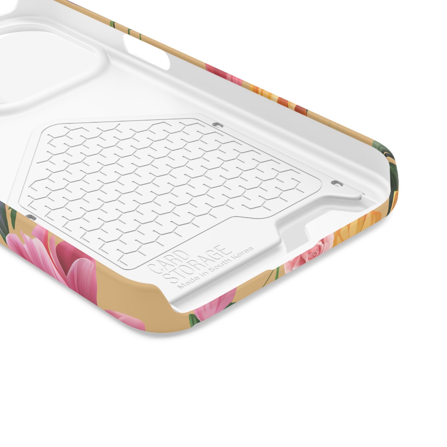 Floral Bible Verse Phone Case with Card Holder — "Let Your Light Shine" (Matthew 5:16)