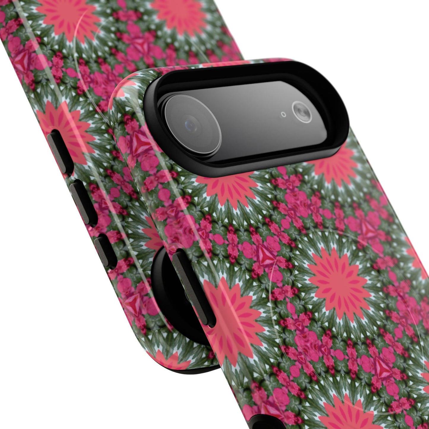 Floral KaleidoBloom iPhone Case, Tough Magnetic Cases, Floral iPhone Cover, Stylish Tech Accessory, Durable Design, Vibrant Gift Idea