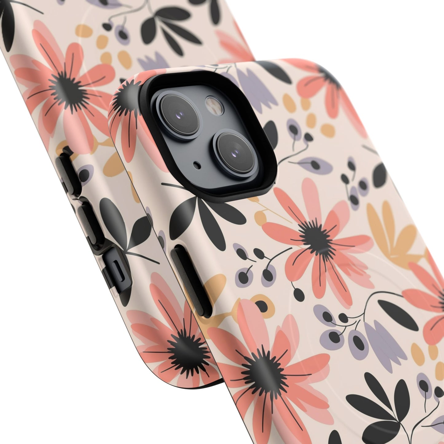 Stylish Soft Petal Noir iPhone Case, Floral iPhone Accessory for Her, Tough iPhone Magnetic Cases, Trendy iPhone Cover, Gift for Friends, Summer Vibes