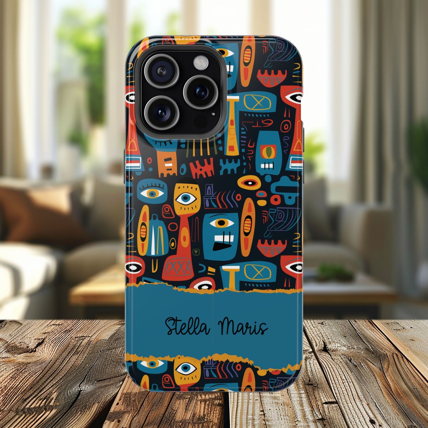 Personalized Colorful Abstract Faces Clear Impact-Resistant Case