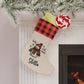 Personalized Burlap Christmas Stocking — Custom Name Holiday Stocking