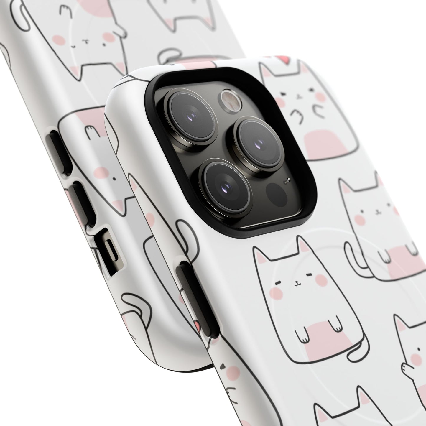 Cute Kawaii Cat Tough Magnetic iPhone Case, Cute Cat Lover Gift, Kawaii iPhone Cover, Tough iPhone Case, Unique Pet Themed Accessory,
