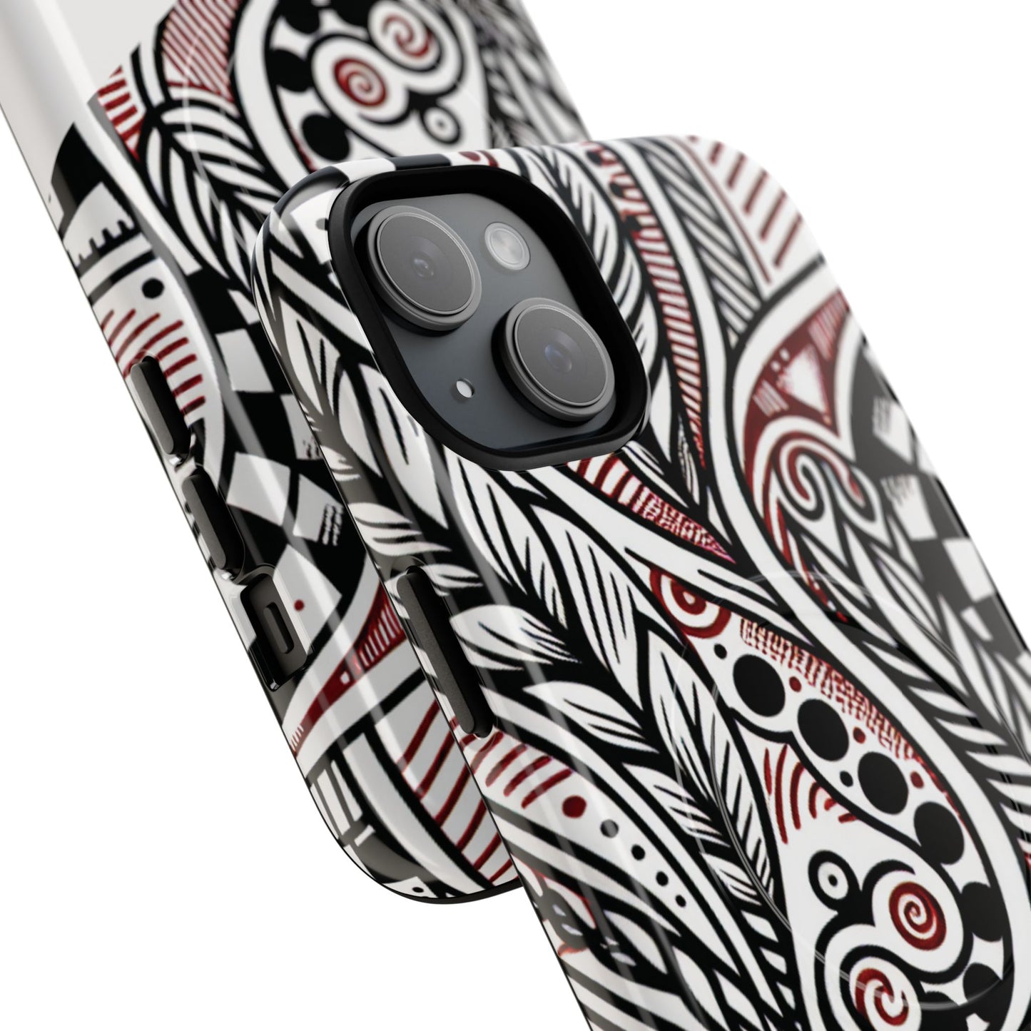 InkWhirl Fusion Stylish Tough Magnetic iPhone Case,  Unique Design, Gift for Him/Her, Trendy Accessory, Artist Collaboration, Durable Protection,Magsafe iPhone case