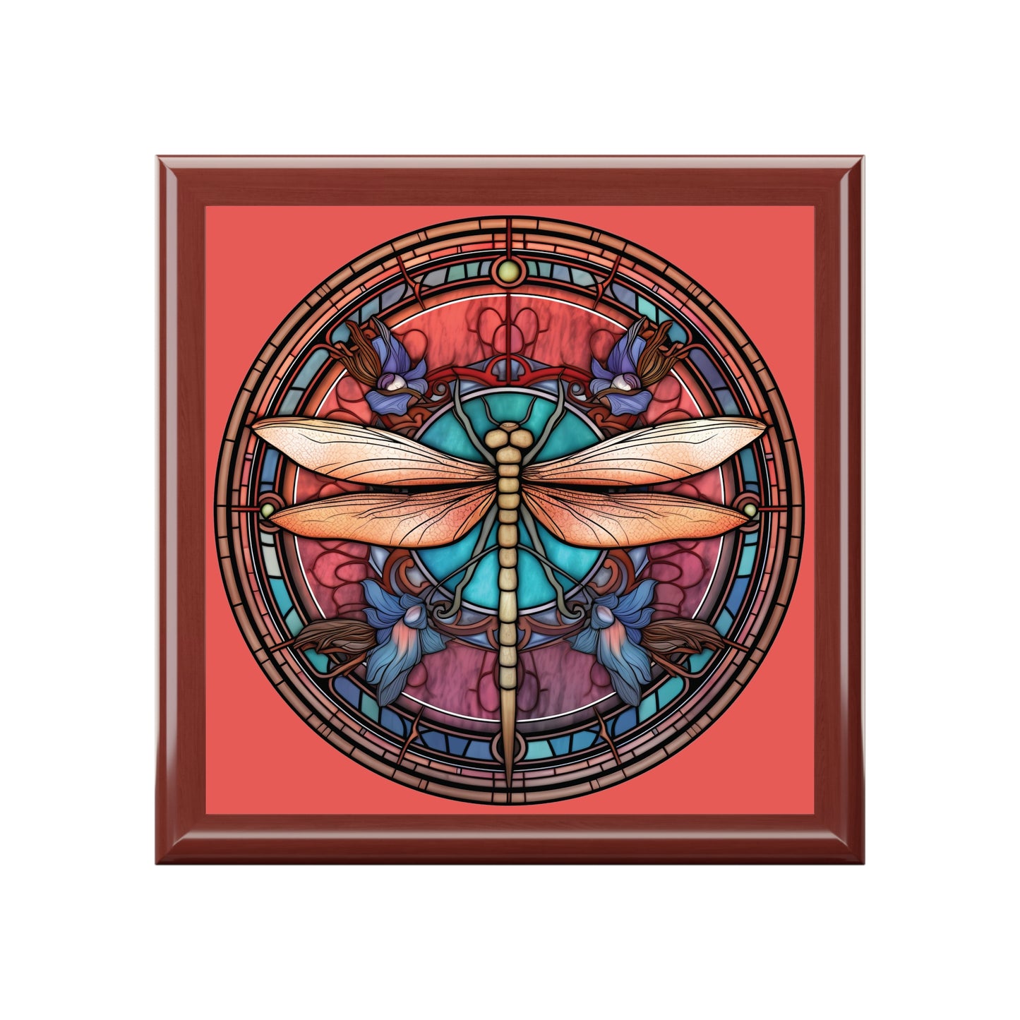 Dragonfly Stained Glass Jewelry Box — Decorative Trinket Keepsake for Her