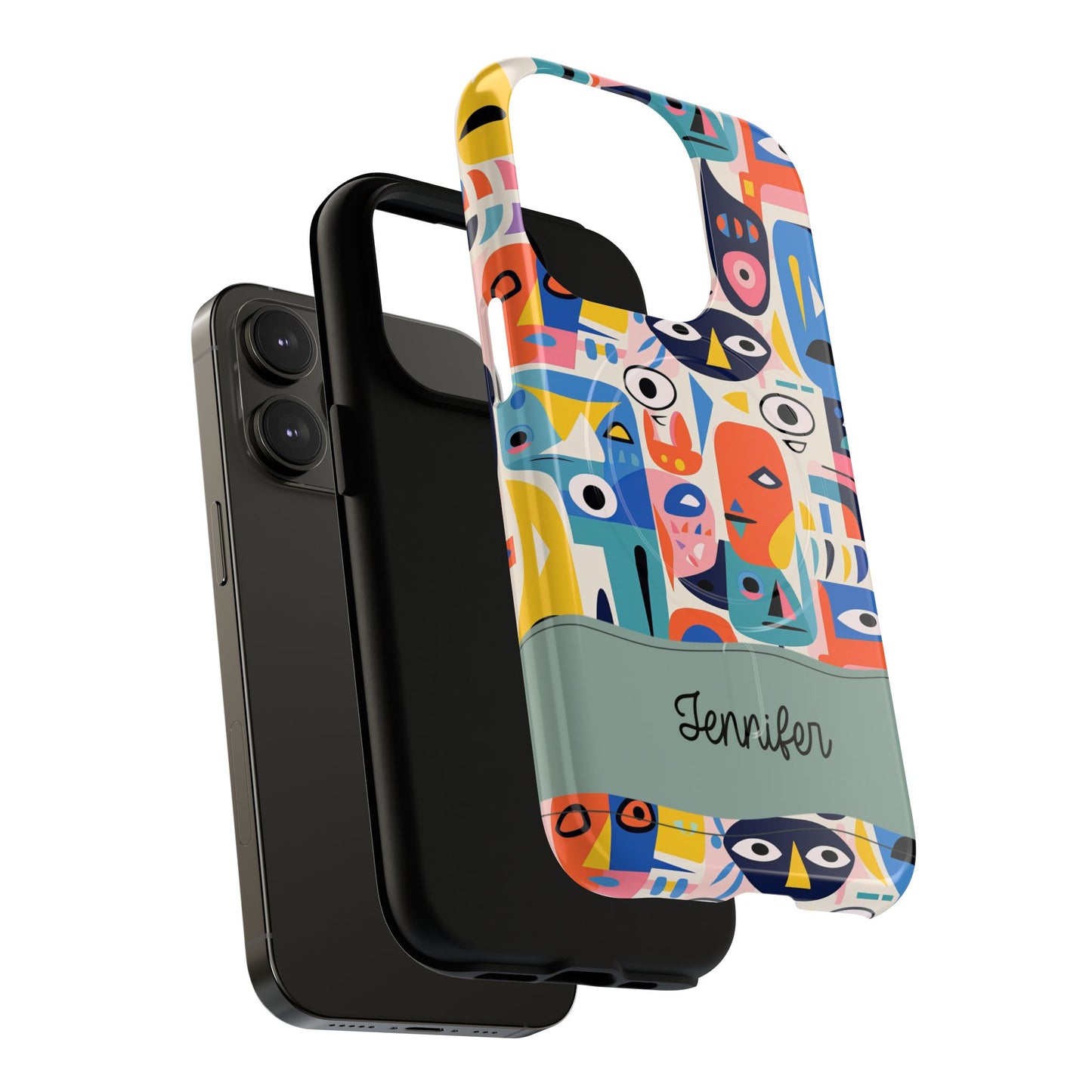 Personalized Vibrant Phone Case,  Magnetic iPhone Cover, Colorful Abstract Protection, Trendy Gift, Unique Tech Accessory, Art Phone Case