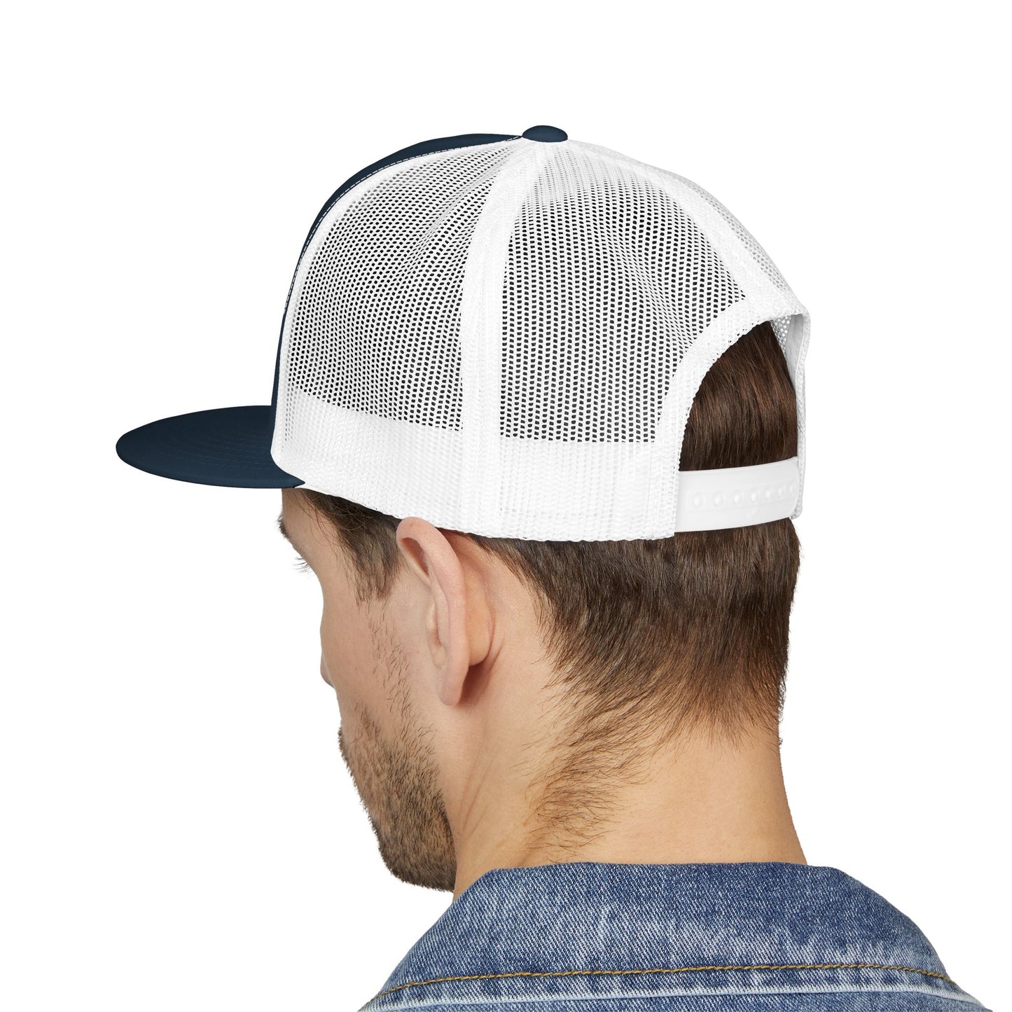 Red 'ELOHIM, GENESIS 1:1'  Embroidered 5 Panel Trucker Cap | Casual Style Hat, Adjustable, Unisex, Perfect Gift for Outdoors, Festivals, Daily Wear