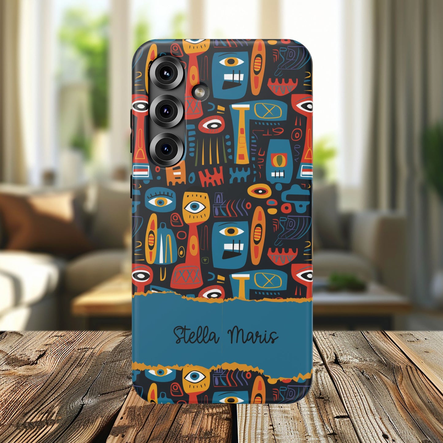 Personalized Colorful Abstract Faces Clear Impact-Resistant Case