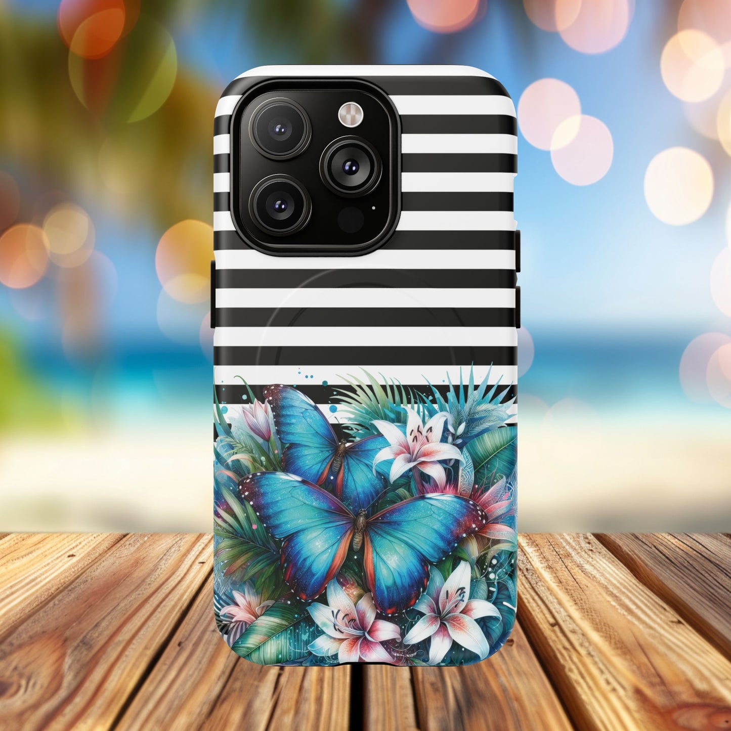 Wings of Wonder Tough iPhone Magnetic Case, Stylish Protection, Durable iPhone Cover, Butterfly Design Gift, Floral Case,Trendy Tech Accessory.