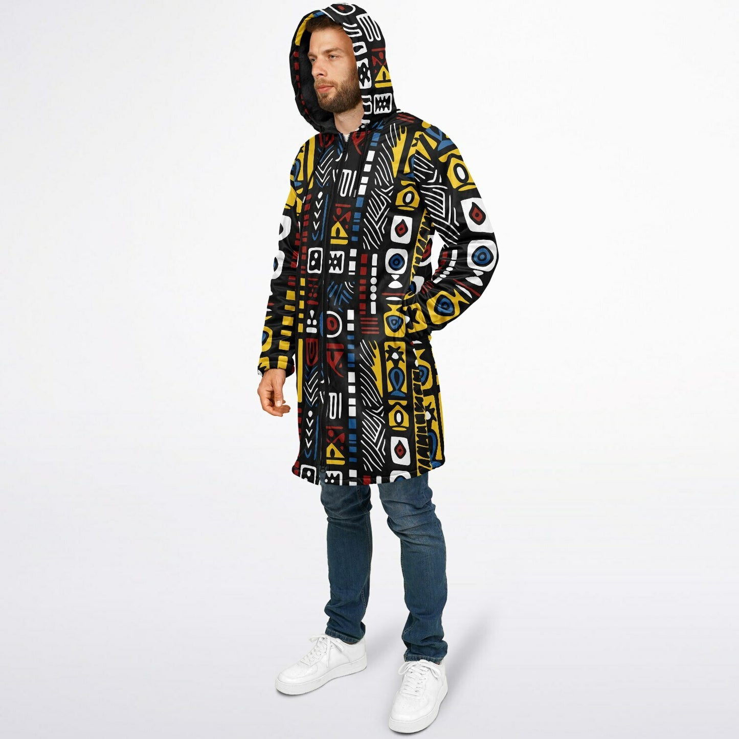 Geometric Harmony Unisex Zipper Cloak - AOP