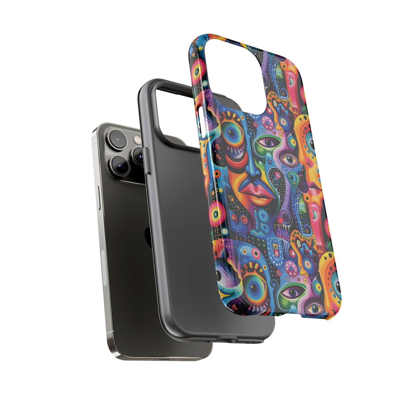 Psychedelic Visions Colorful Art iPhone Case - Tough Cases with Vibrant Abstract Design
