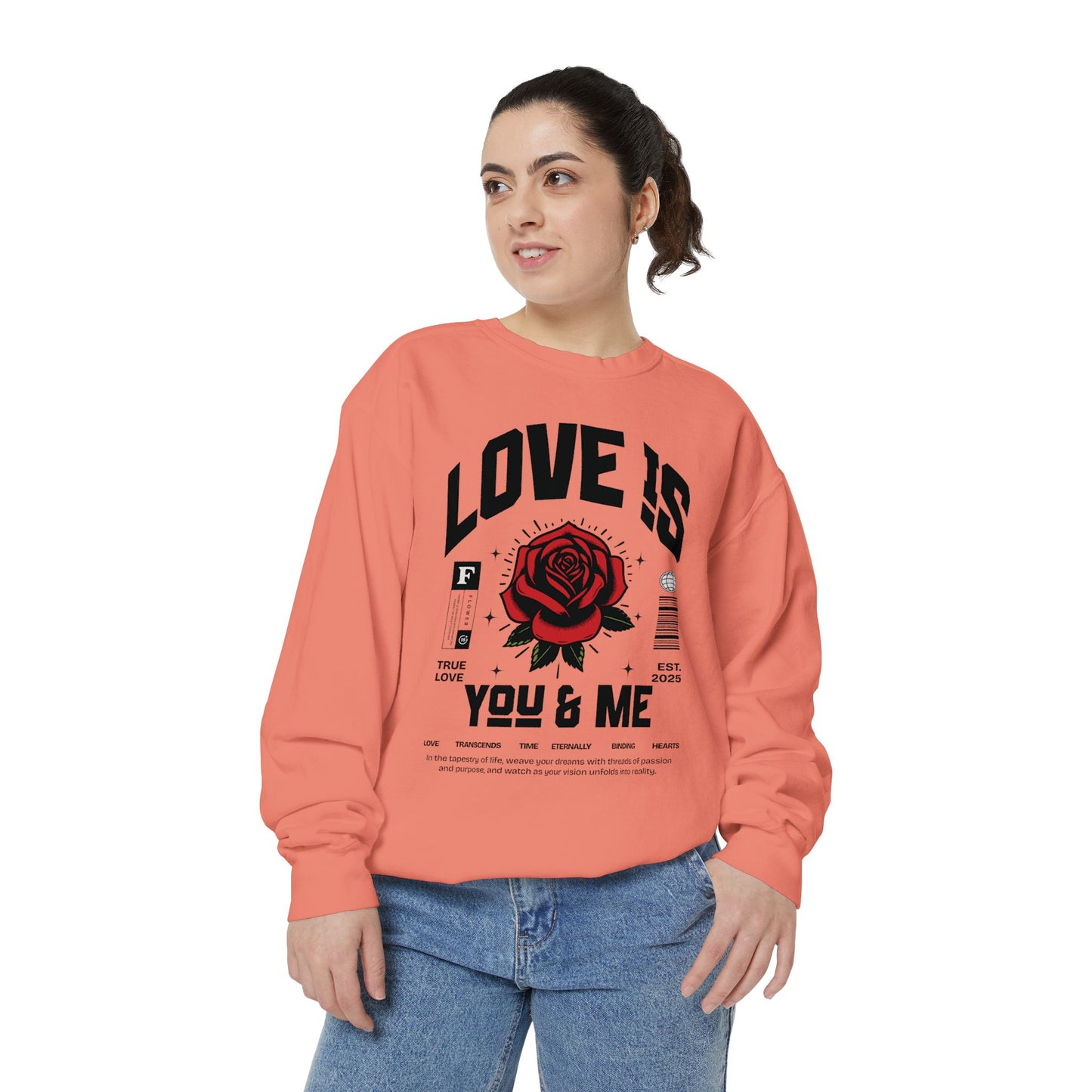 You and Me Valentines Unisex Comfort Colors Garment-Dyed Sweatshirt