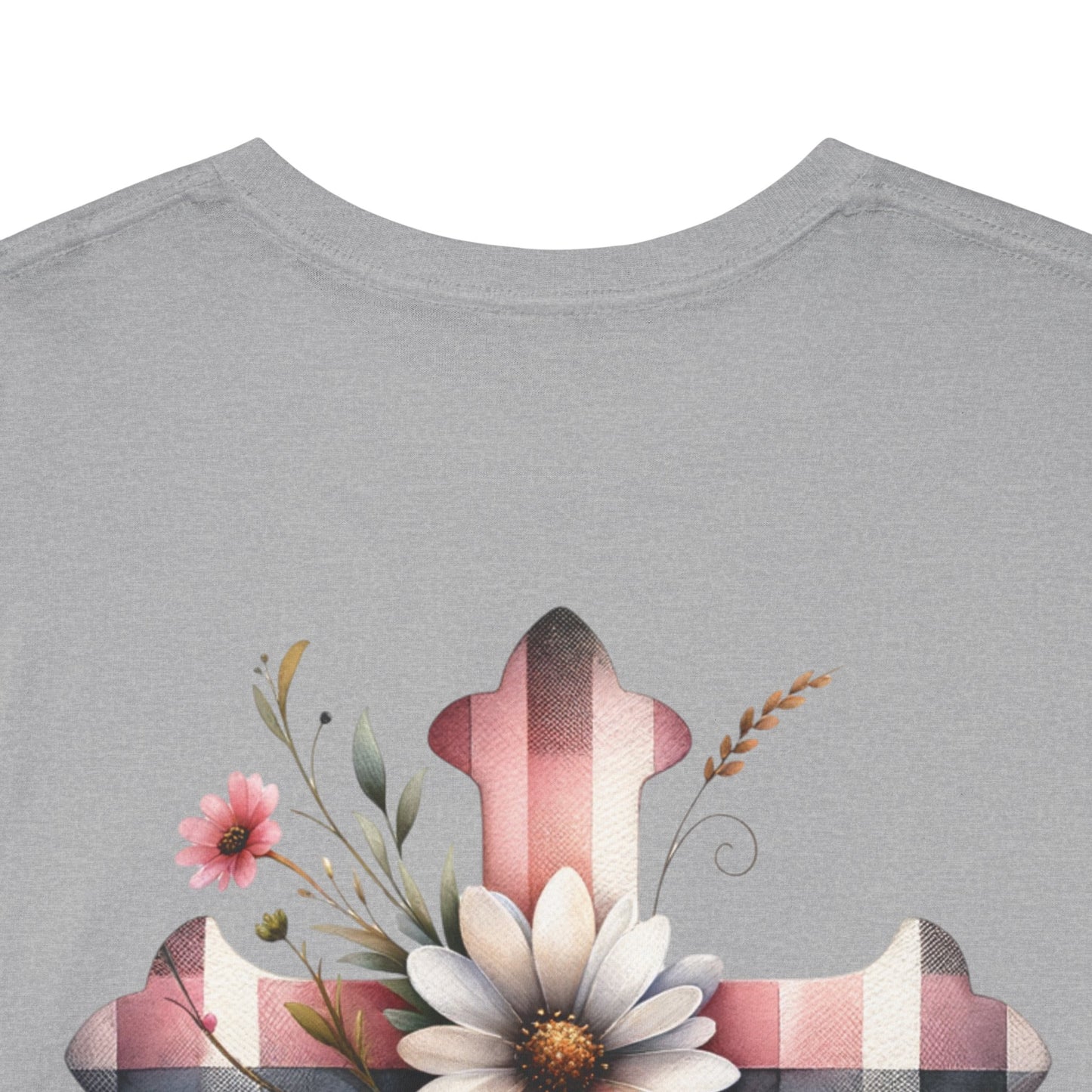 Faith and Floral Cross Unisex Heavy Cotton Tee