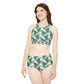 White Tropical Bliss Sporty Bikini Set (AOP)