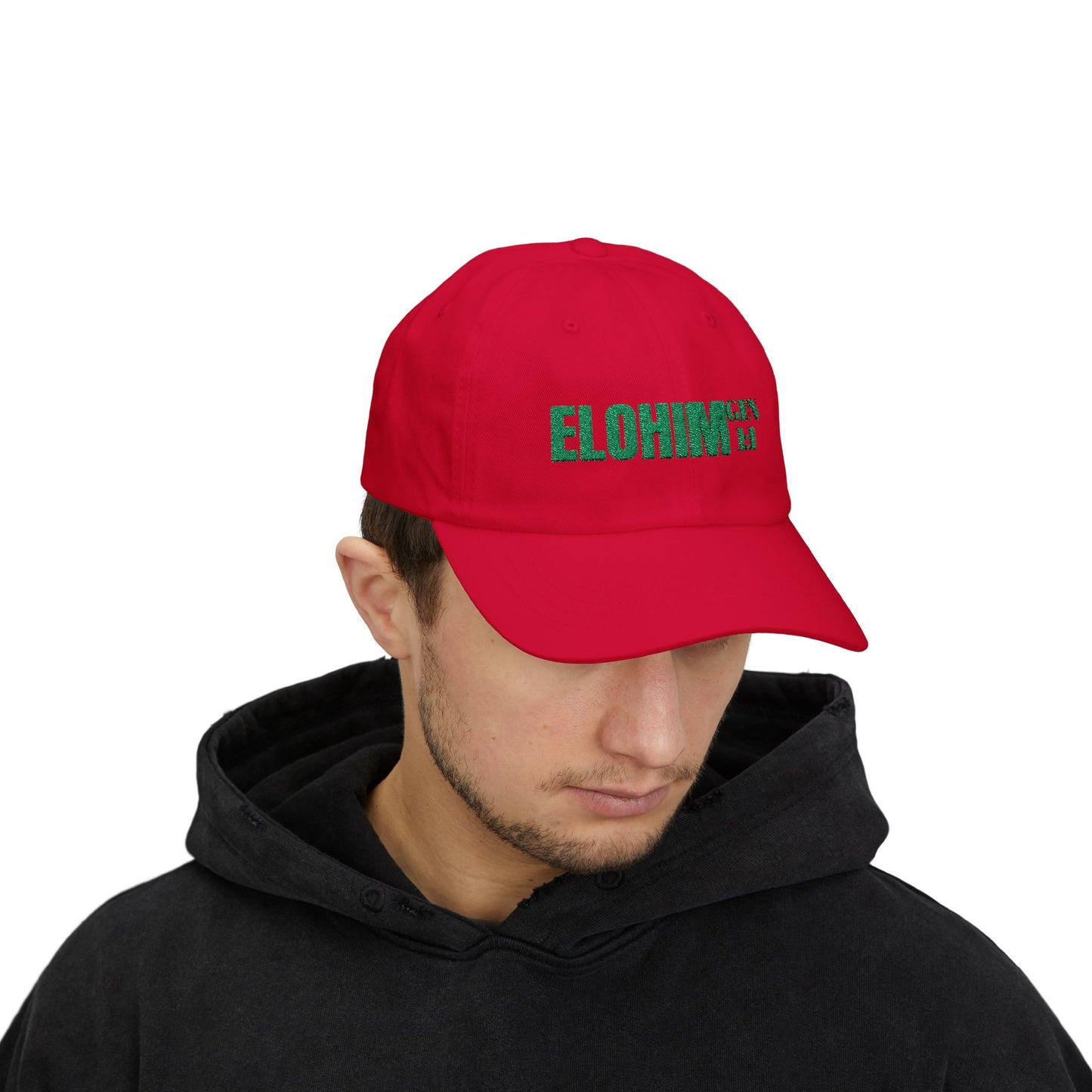 Classic Embroidery Dad Cap with 'ELOHIM, GENESIS 1:1' - Faith-Based Hat, Casual Wear, Gift for Dad, Christian Accessory, Summer Fashion