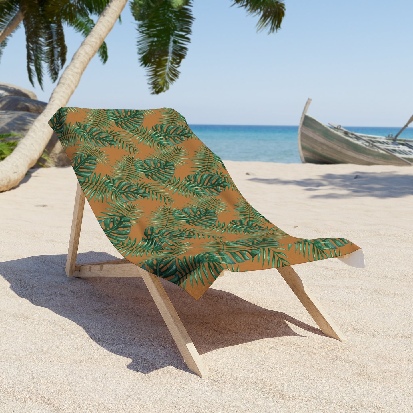 Tropical Bliss Brown Beach Towel