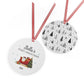 Personalized First Christmas Metal Ornament — Custom Name & Year, Sleigh and Tree Design