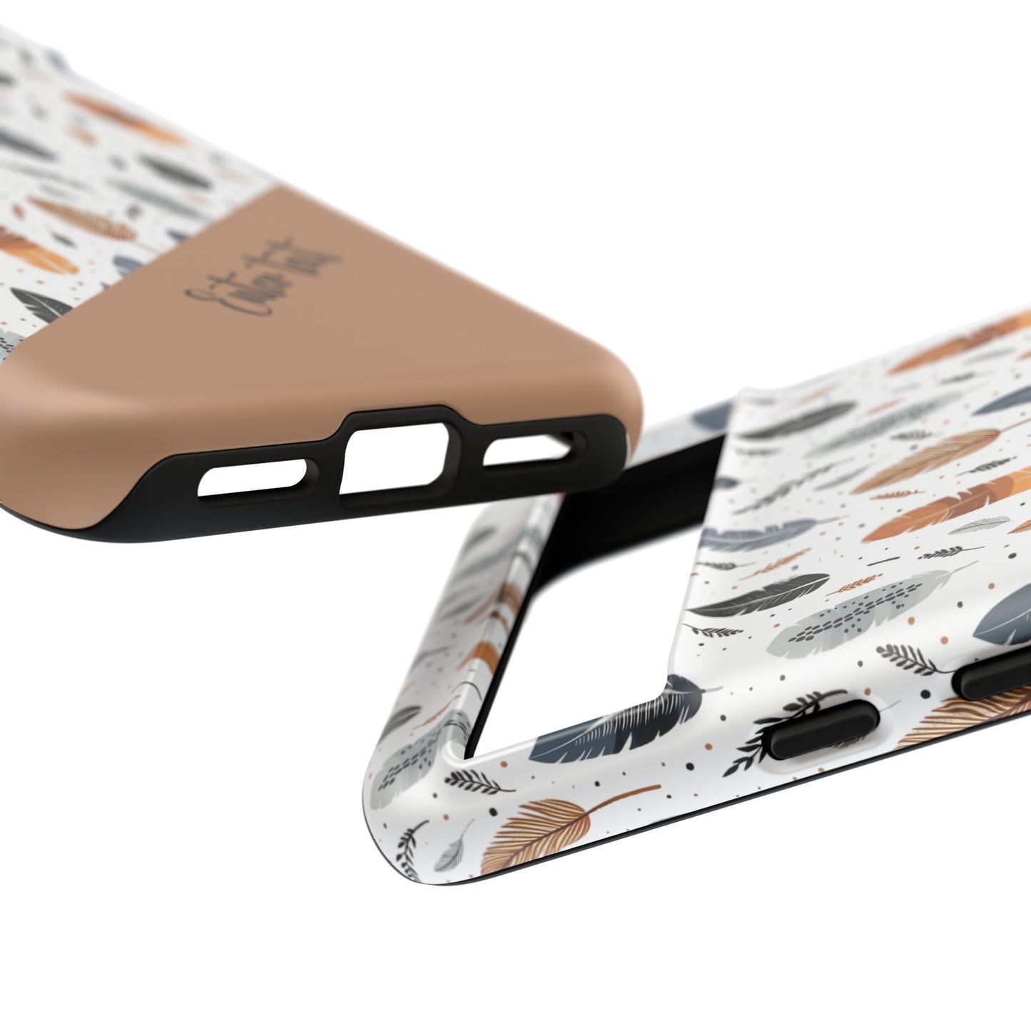 Personalized Whispering Feathers Tough Case — Dark Feather Protective Phone Case for Samsung & Google