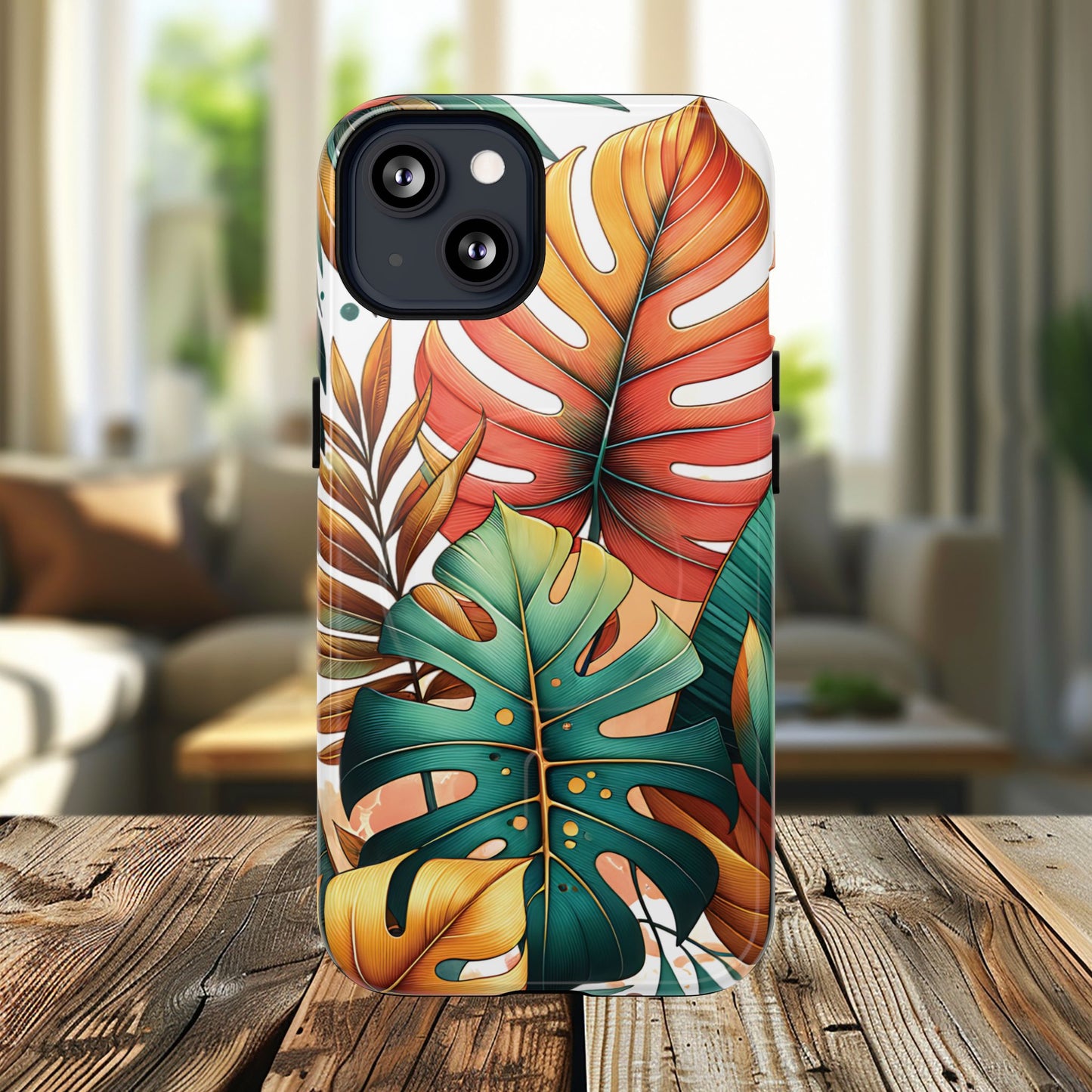 Tropical Monstera Leaf Phone Case - Stylish Tough Magnetic Cases, Floral Protection, Summer Vibe, Gift for Nature Lovers, Trendy Mobile Accessories