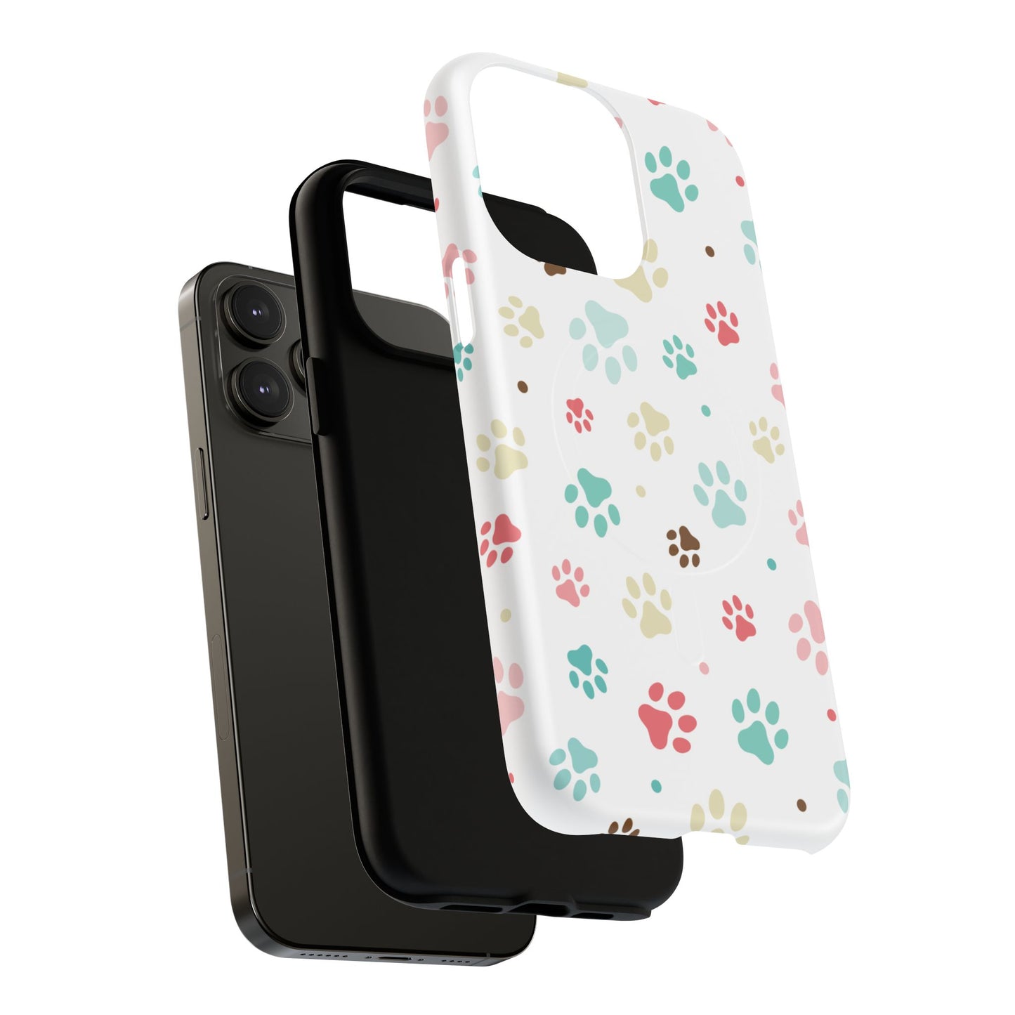 Pet Lover Magnetic iPhone Case - Cute Paw Print Design, Tough Magnetic Cases for Dog and Cat Owners, Gift for Animal Lovers