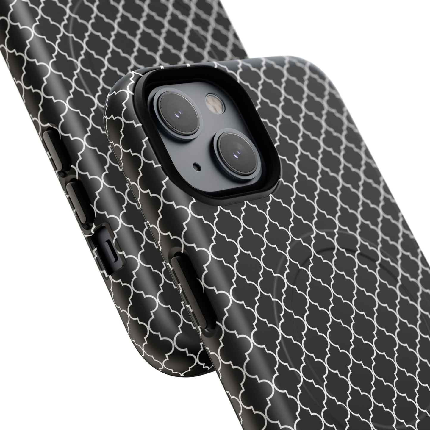 Noir Mosaic Tough iPhone Magnetic Case, Geometric Patterned Case, Durable iPhone Cover, Unique Tech Accessories, Perfect Gift for Him/Her
