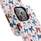 Patriotic Coquette Tough iPhone Magnetic Case, Stylish Gift for Her, Summer Celebrations, Cute Bow Design