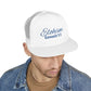 Navy 'ELOHIM, GENESIS 1:1'  Embroidered 5 Panel Trucker Cap | Casual Style Hat, Adjustable, Unisex, Perfect Gift for Outdoors, Festivals, Daily Wear