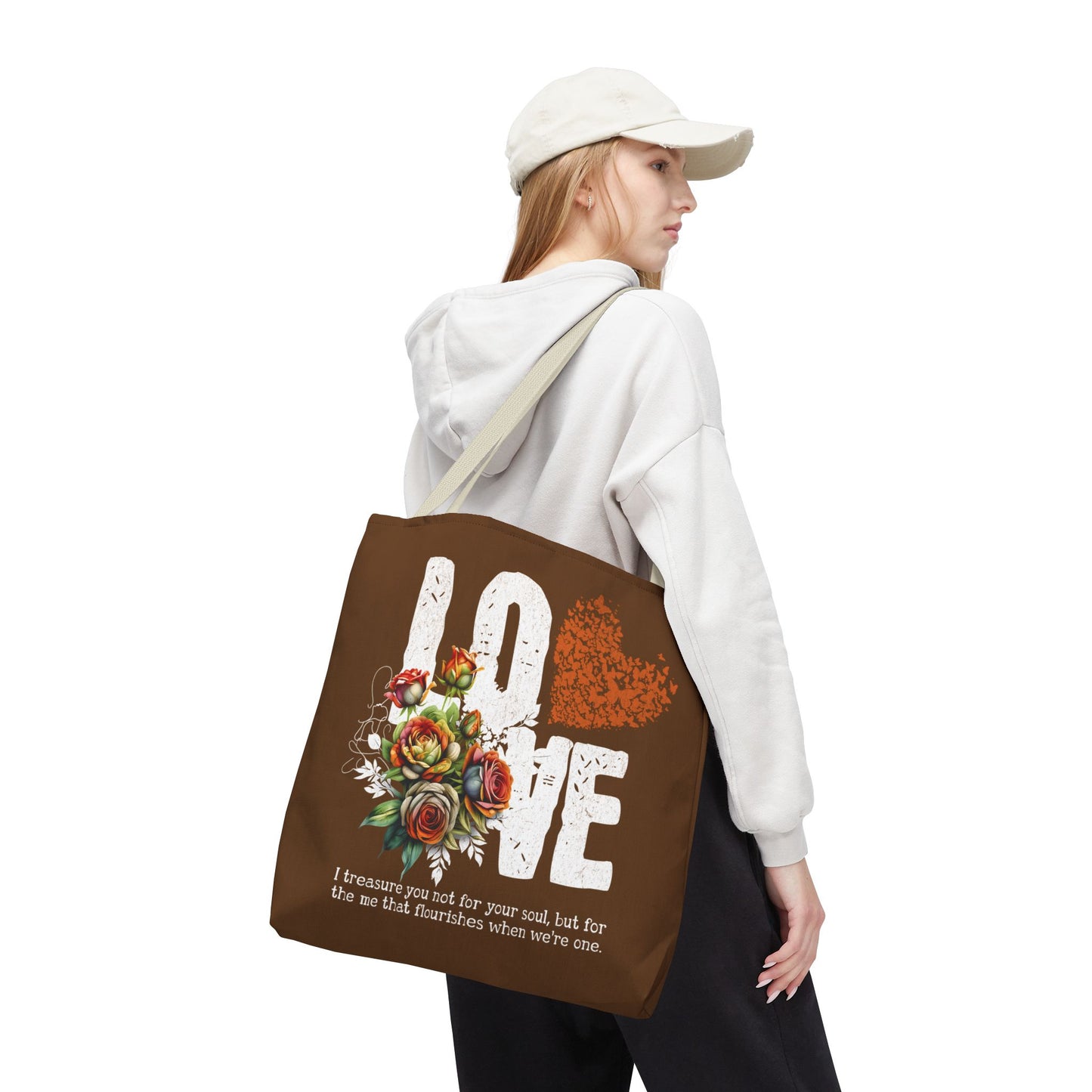 LOVE Always Brown Tote Bag.