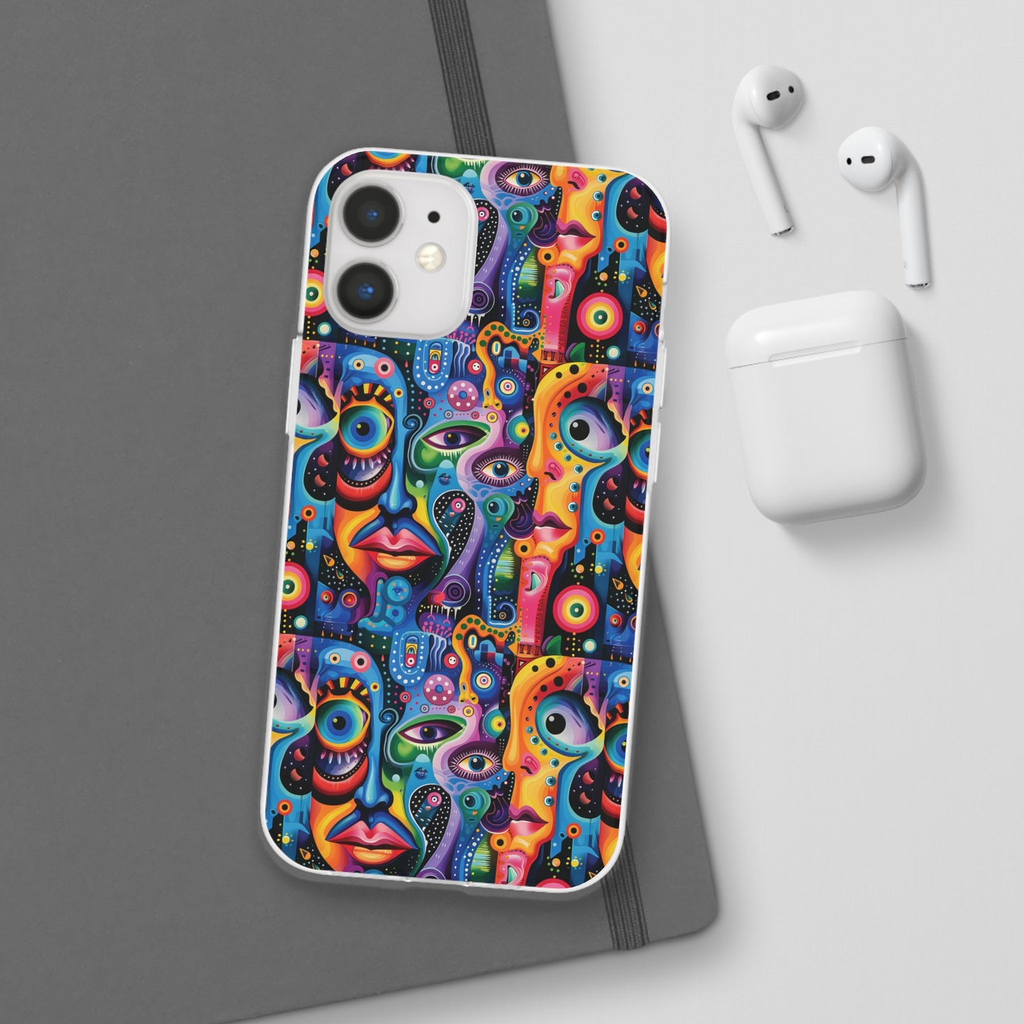 Psychedelic Visions Flexi iPhone and Samsung Case - Colorful Abstract Design.