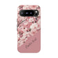 Personalized Cherry Blossom Tough Phone Case — Pink Floral Protective Case for Samsung & Google