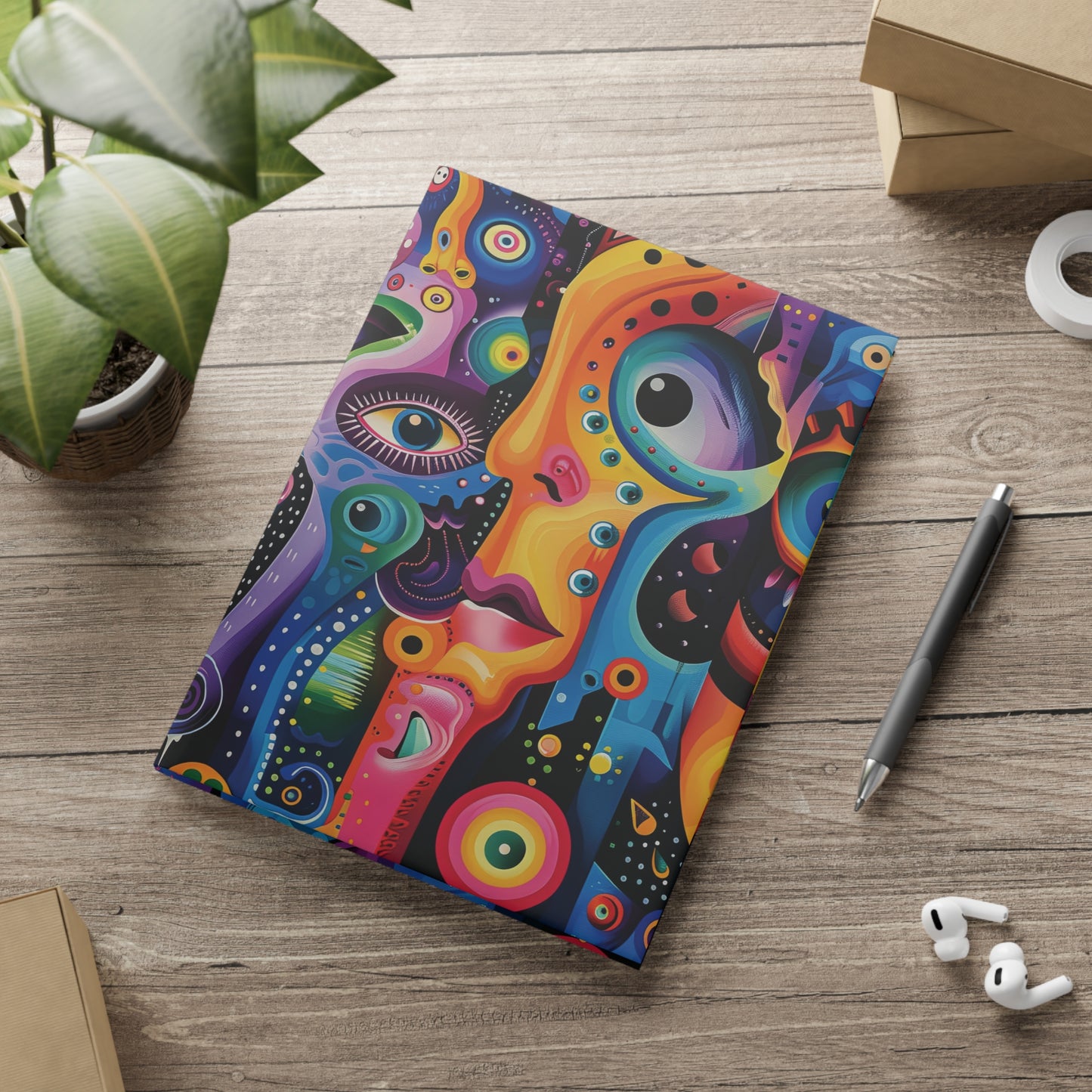 Psychedelic Visions Hardcover Notebook with Puffy Covers