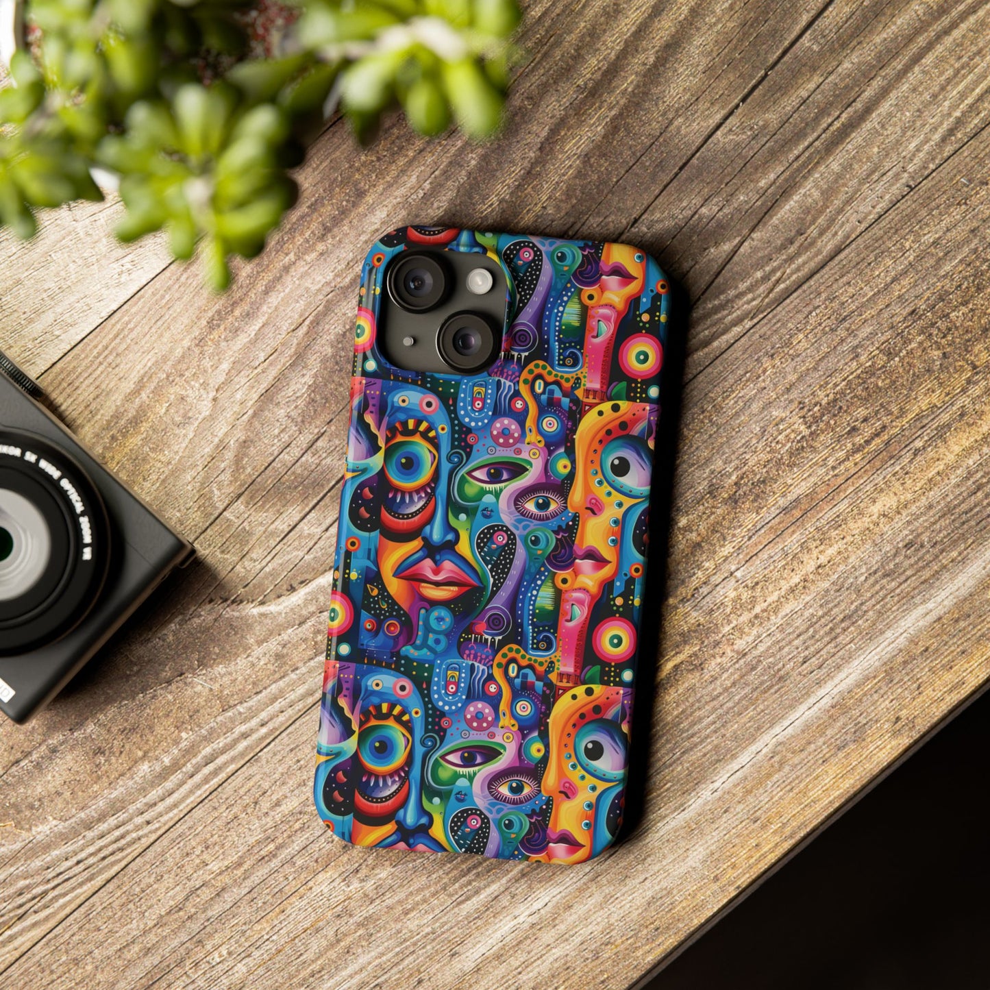 Psychedelic Visions Slim iPhone Case - Vibrant Design for Artistic Souls