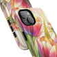 Tulip Glow Tough iPhone Magnetic Case, Floral Design, Spring Gift, Durable Protection, Smartphone Accessories, MagSafe Accessories, Stained Glass Tulip Gift