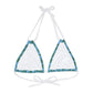Blue Tropical Bliss Strappy Triangle Bikini Top (AOP)- (PY)