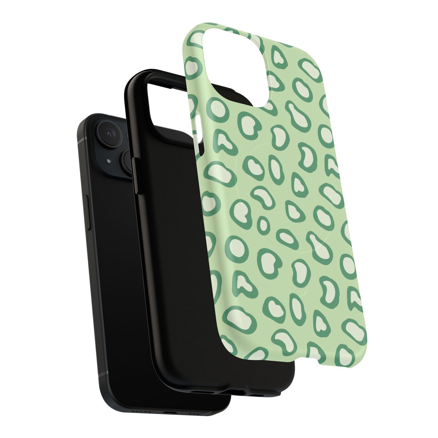 Chic Leopard Print iPhone Cases | Tough Magnetic Cases, iPhone Protection, Animal Print, Stylish Tech Accessories, Green iPhone Case