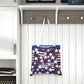 Patriotic Waves Shoulder Tote Bag - Colorful Everyday Accessory