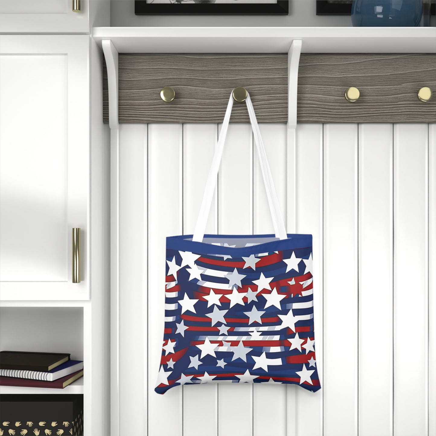 Patriotic Waves Shoulder Tote Bag - Colorful Everyday Accessory