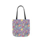 Personalized Purple Doodle Daydream Composition Book Inspired Canvas Tote Bag with Colorful Straps, Cute School Bag, Eco-Friendly Tote, Back to School Shopping Bag, Teacher Gift Idea