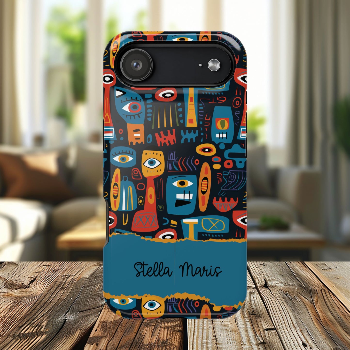 Personalized Colorful Abstract Faces Clear Impact-Resistant Case