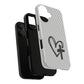 Tough Magnetic Phone Case with Heart & Cross Design, Durable Phone Cover, Unique Gift for Her, Stylish Accessory, Everyday Use