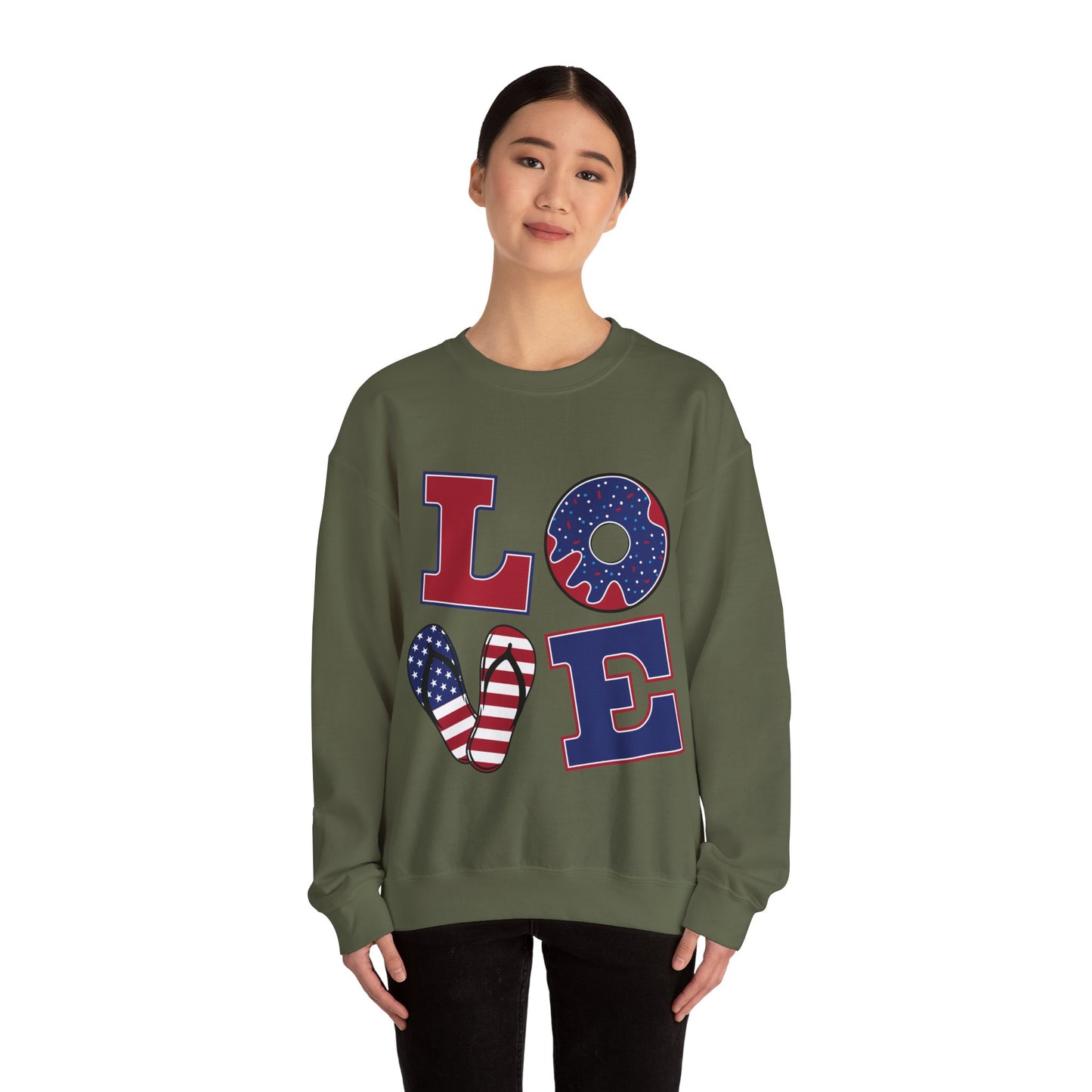 Patriotic LOVE Unisex Heavy Blend™ Crewneck Sweatshirt