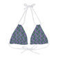 Purple Tropical Bliss Strappy Triangle Bikini Top (AOP)- (PY)
