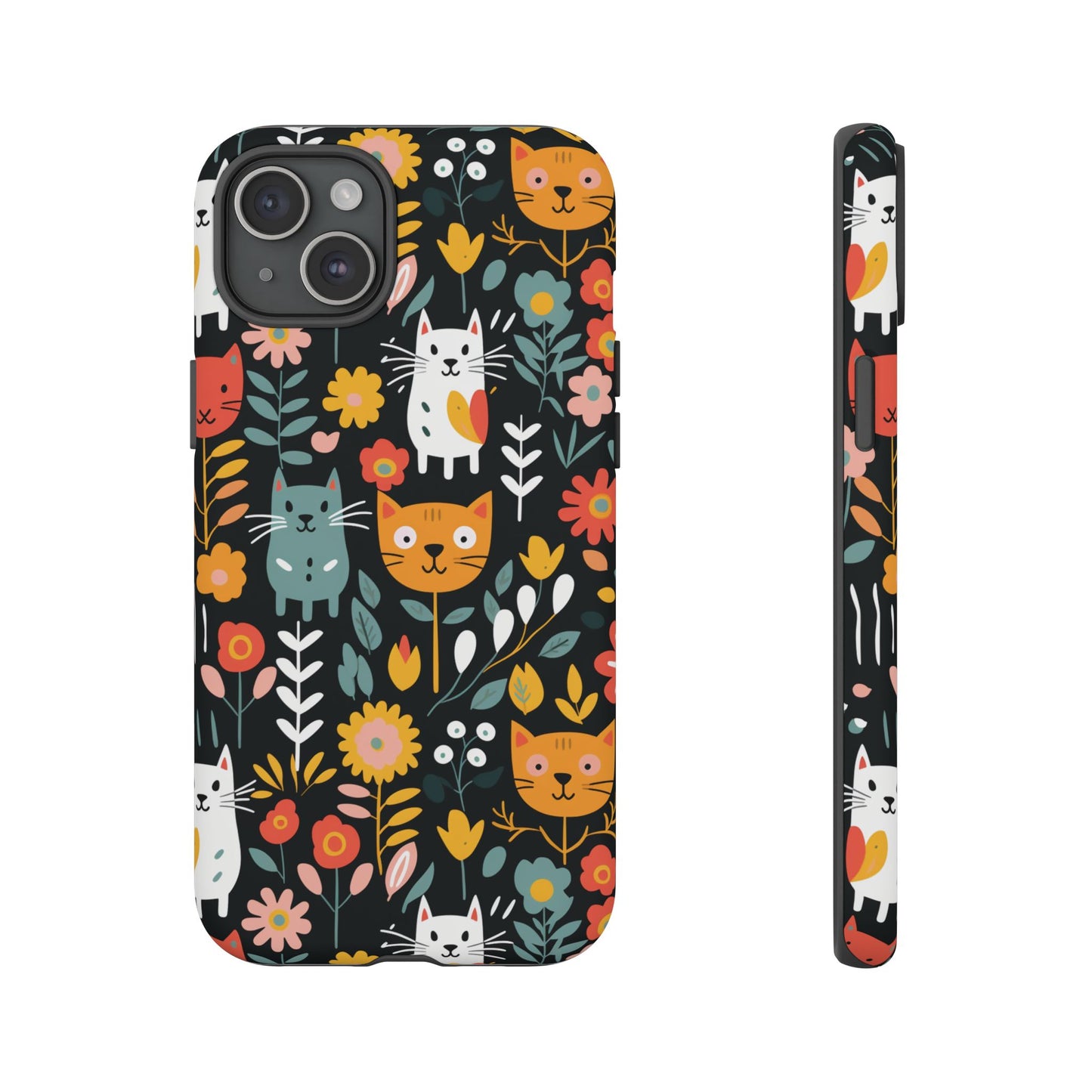 Whimsical Feline Garden iPhone, Samsung or Google Pixel Tough Cases